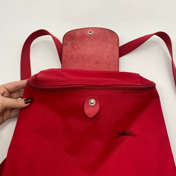 Longchamp Le Pliage Club Backpack in True Red - Picture 6 of 10
